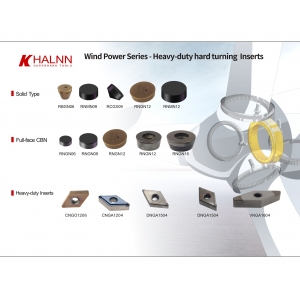 Halnn full-face PCD/PCBN inserts for efficient hard turning of wind turbine bearings